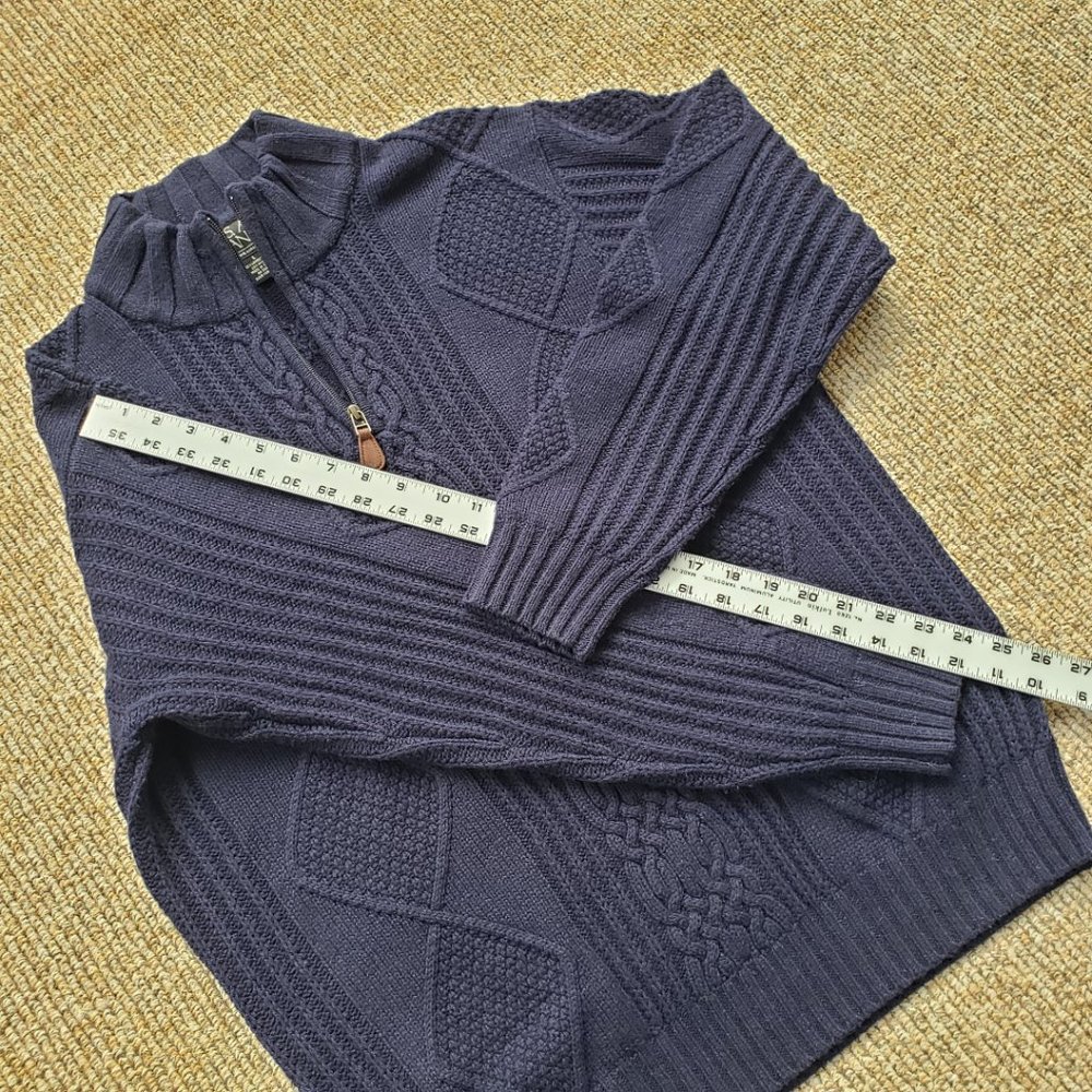 SOLD ๐ Lambs Wool Chunky Knit Fisherman Sweater Men's Large - Picture 6 of 9